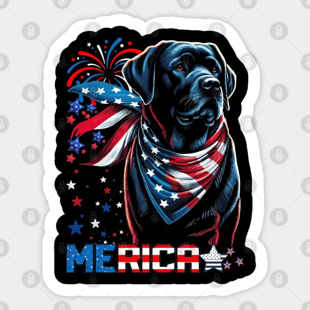 Labrador Dog USA 4th Of July Sticker by JessArty